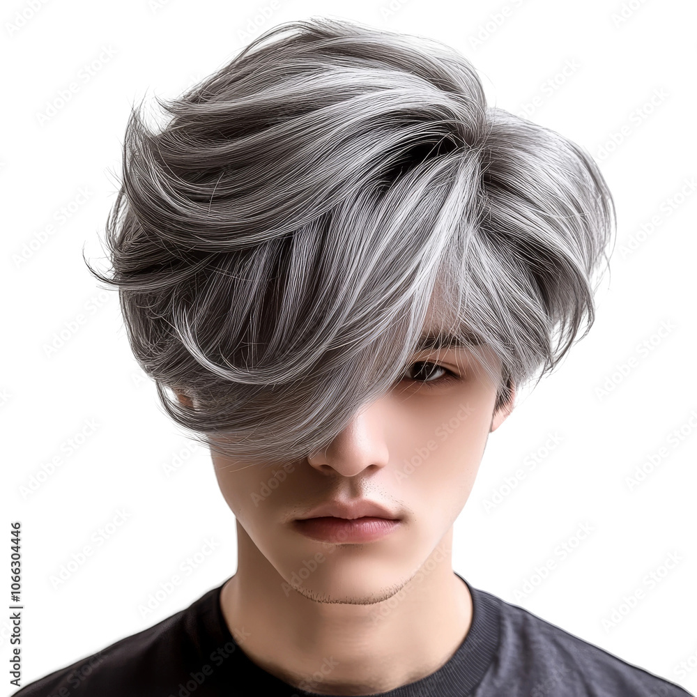 Stylish men's hairstyles featuring a trendy silver look on a