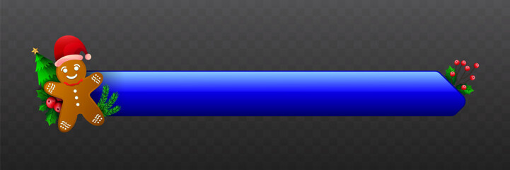 Wall Mural - Christmas Themed Lower Third Banner in Blue Color with Christmas Ornaments for Festive Video Broadcast Presentation Titles