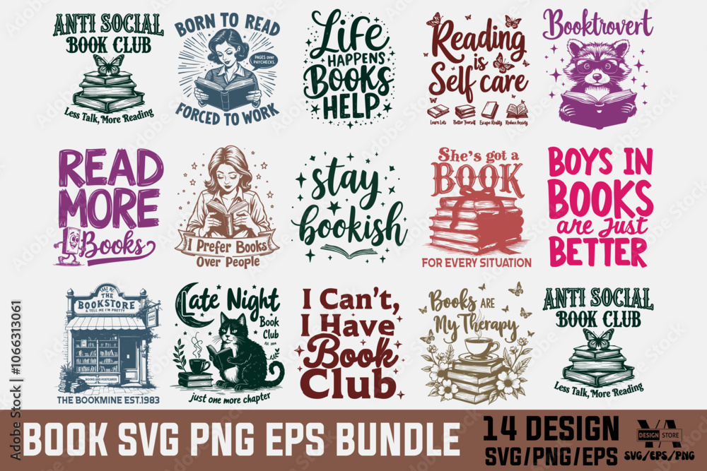 Reading Books Typography t shirt Design SVG Cute File book lover svg ...