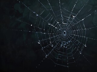 spider web on the dew,spider web with dew drops,spider web with dew drops