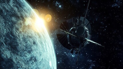 Wall Mural - space probe with space for text