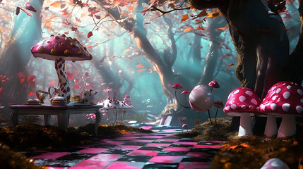 A alice in wonderland background