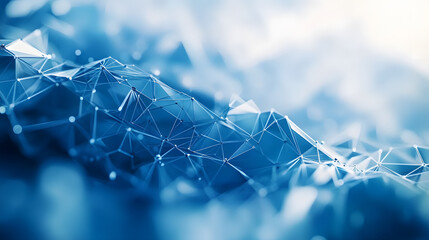 abstract blue background with network of polygons