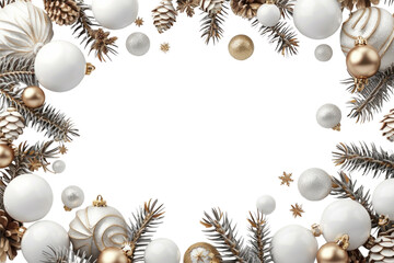 Wall Mural - PNG Christmas decoration frame and golden glitter christmas illustration background.