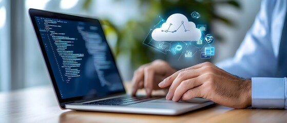Wall Mural - digital tools and cloud interface empowering small and medium enterprises smes with financial analyt