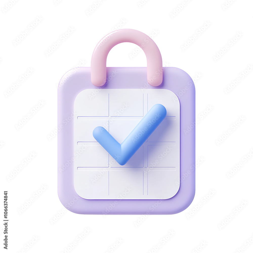 3D calendar icon with a minimalist Isolated on transparent background ...