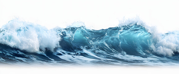 Canvas Print - Water waves isolated on transparent background cutout. Sea, sea waves, waves with foam. Isolated on transparent background