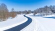 © MD - Winding Road Through Snowy Winter Forest