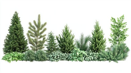 Wall Mural - PNG Christmas line horizontal border backgrounds plant tree.