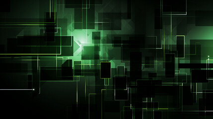 Wall Mural - Abstract green geometric shape background