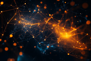 Wall Mural - abstract bitcoin cryptocurrency network technology
