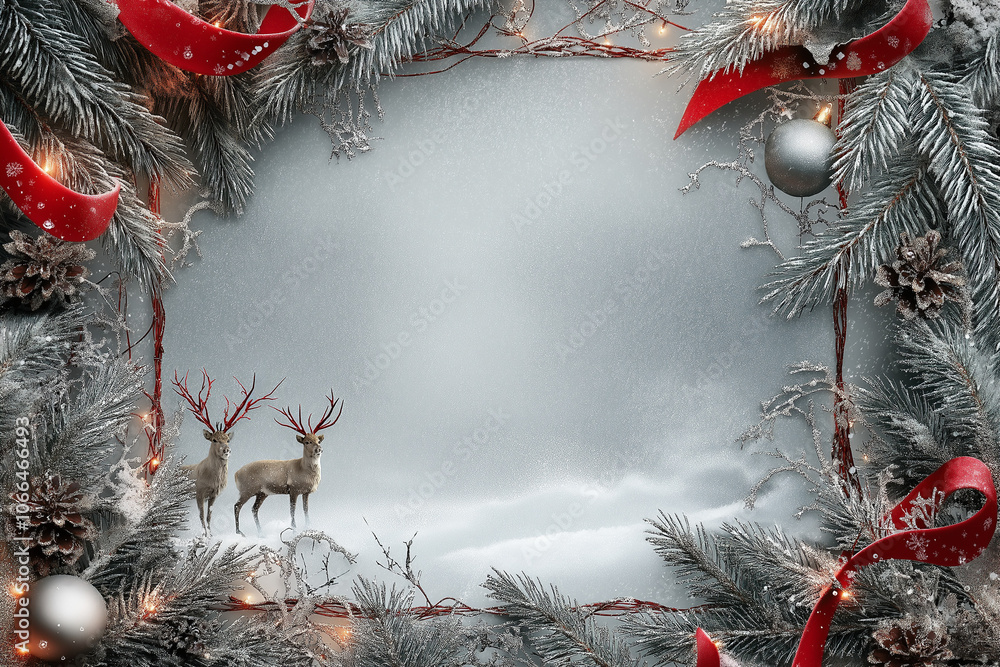 Winter Wonderland Portal: A Magical Christmas Frame Looking into a