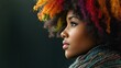 © Rasim - Vibrant wool portrait capturing the essence of an African American woman, highlighting her unique style and personality, with ample copy space for text and graphics.