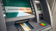 © 11 - ATM displaying transaction error codes with card inserted, highlighting common banking issue. screen shows clear error messages, emphasizing need for user attention
