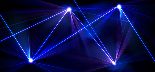 Wall Mural - blue laser light beam stage background for club. led spotlight show for dance music event. nightclub