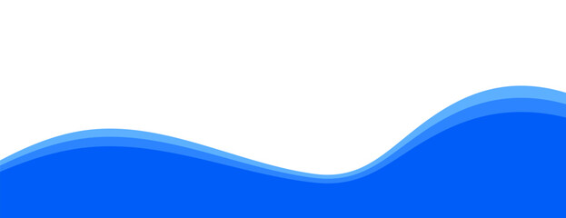 Wall Mural - Blue separator, divider, footer shape, wave border vector illustration