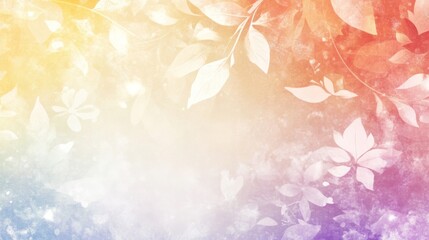 Aufkleber - Soft Colorful Leaves on a Gradient Background