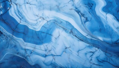 Poster - Aerial Abstract Ice Flow Pattern. Captivating Blue Marble Texture, Frozen Landscape with Natural Fluid Lines and Frost Veins, Perfect for Backgrounds, Nature Art Concepts, or Winter Themes