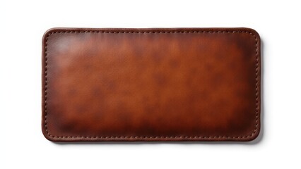 realistic leather patch mockup featuring rounded corners and prominent grain texture