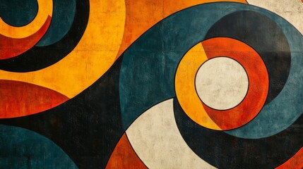 Aufkleber - Abstract Colorful Swirl Patterns on Canvas Wall Art