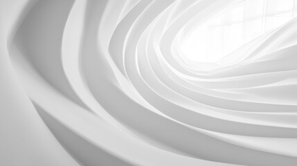 Aufkleber - Abstract White Curves in Modern Architecture