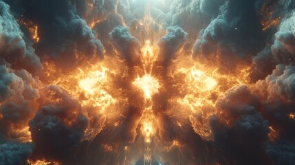 Aufkleber - Fiery Explosion in Dramatic Cloudscape