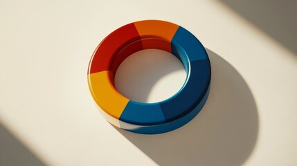 Aufkleber - Abstract Circular Shape with Vibrant Color Blocks