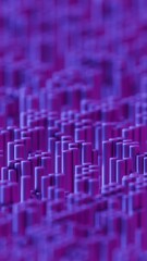 Poster - Abstract 3D Landscape with Purple Hexagonal Columns