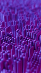 Aufkleber - Abstract 3D Landscape with Purple Hexagonal Columns