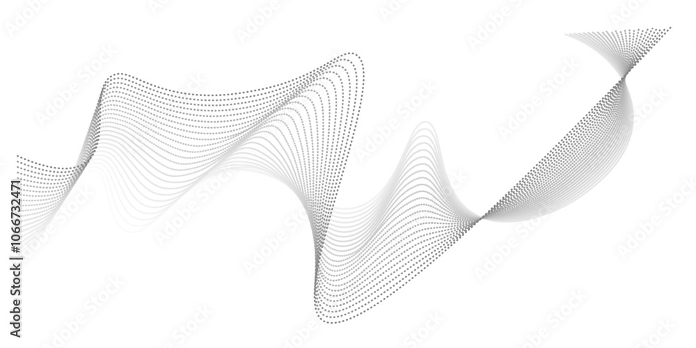 Vector gray and white abstract background with flowing particles ...