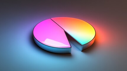 Fototapete - Colorful 3D Pie Chart with Soft Shadows and Gradient Effect