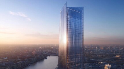 Aufkleber - Stunning Modern Skyscraper Overlooking Urban Landscape