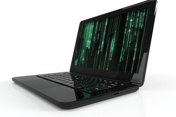 laptop programming. business and coding concept with modern laptop on white background