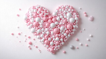 Wall Mural - Pink and White Heart.