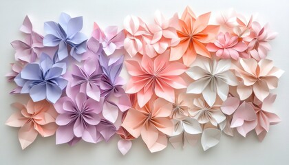 Wall Mural - Origami Flower Wall.