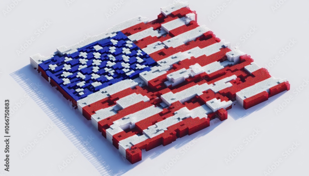 USA Flag Pixel Art. Stock Illustration | Adobe Stock