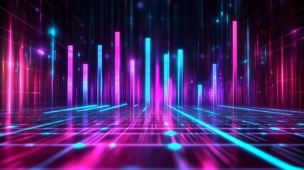 Poster - Vibrant Abstract Data Visualization Background Design