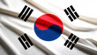 © Saddha Visual - South Korea flag waving in the wind. Close up of South Korea banner blowing, soft and smooth silk. Cloth fabric texture ensign background. Use it for national day and country occasions concept