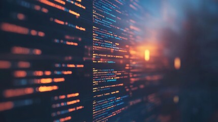Lines of Code on Dark Background, Programming, Software Development, Technology Concept
