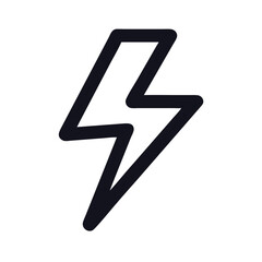 Wall Mural - bold lightning bolt outline icon, black outline of a lightning bolt, symbolizing power, energy, and 