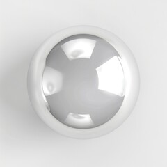 Wall Mural - silver buttons. white sphere ball button with metallic circle design element