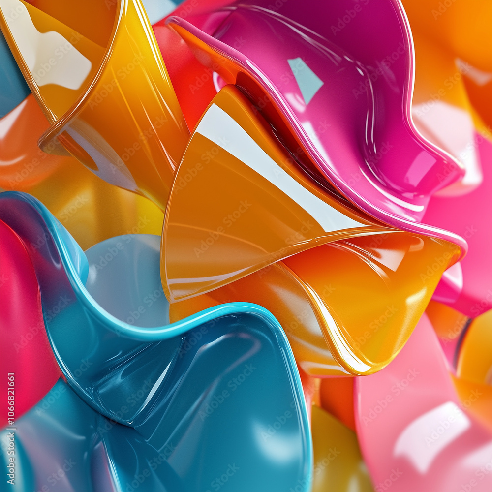 Dynamic 3D Abstract Shapes: Modern Geometric Forms, Futuristic Digital ...
