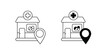 © pixel Btyess - location set icon with white background vector stock illustration