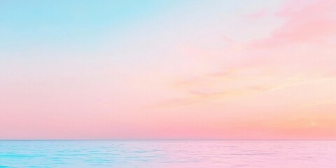 Wall Mural - Tranquil ocean view with a pastel sky at dawn, serene atmosphere.
