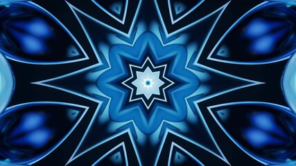 Wall Mural - Abstract glowing neon kaleidoscope pattern, 3d rendering.