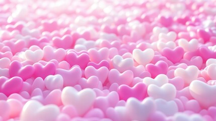 Wall Mural - Pink Hearts Background.