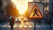 © Egriva - Pedestrian Crossing Sign at Sunset