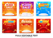 © Samscreative - Collection of sale discount promo banner template. Set of flash sale big sale super sale mega sale isolated on abstract realistic background
