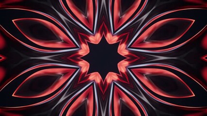 Canvas Print - Abstract glowing neon kaleidoscope pattern, 3d rendering.