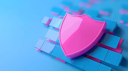 Wall Mural - Digital Shield Concept for Cyber Security Practices